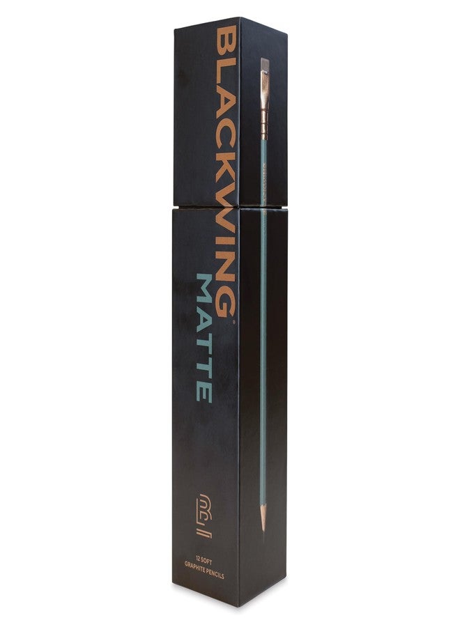 Blackwing Matte Pencils - 12 Count, Green Finish, 3B Soft Lead, Premium Wood, Japanese Graphite, Great for Drawing - Image 1